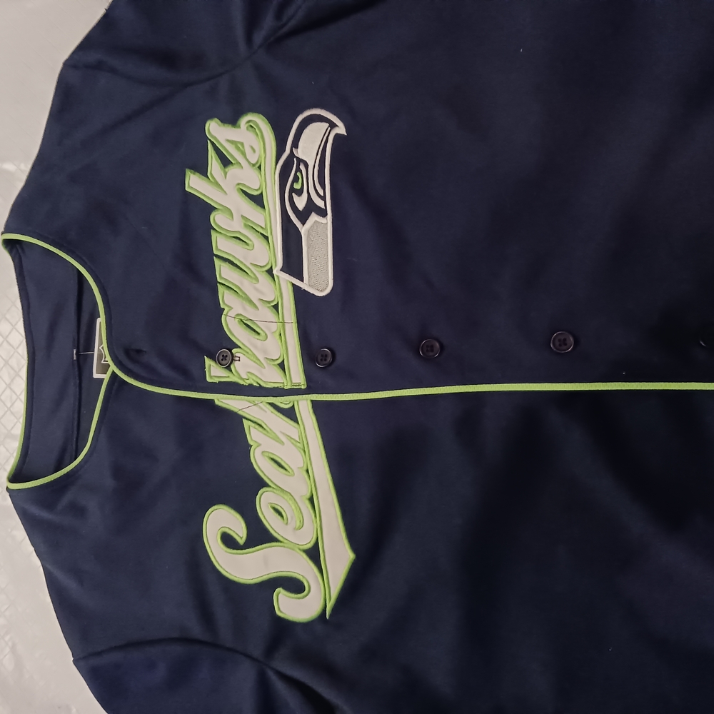 NFL Seahawks Navy and Green Jersey